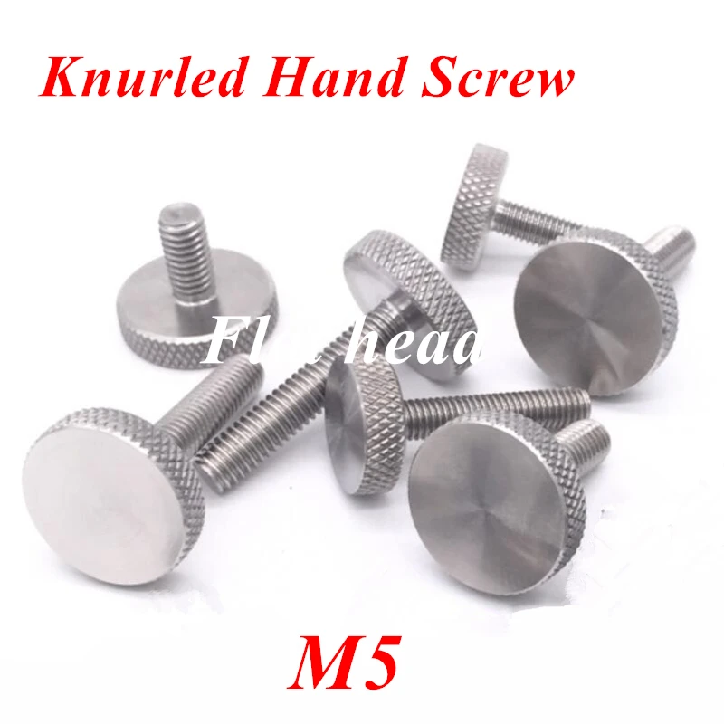 20pcs M5 Stainless steel Flat Head Thumb Screw Threaded m5 Round Head Knurled Hand twist Screw Hand tighten Screws
20pcs M5 Stainless steel Flat Head Thumb Screw Threaded m5 Round Head Knurled Hand twist Screw Hand tighten Screws