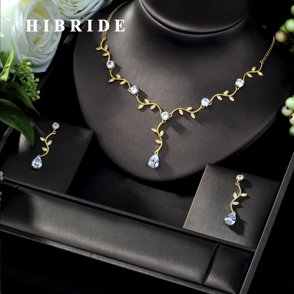 HIBRIDE CLEAR BEST QUALITY BRILLIANT CRYSTAL ZIRCON EARRINGS AND NECKLACE BRIDAL JEWELRY SET WEDDING DRESS ACCESSARIES N-201
HIBRIDE CLEAR BEST QUALITY BRILLIANT CRYSTAL ZIRCON EARRINGS AND NECKLACE BRIDAL JEWELRY SET WEDDING DRESS ACCESSARIES N-201