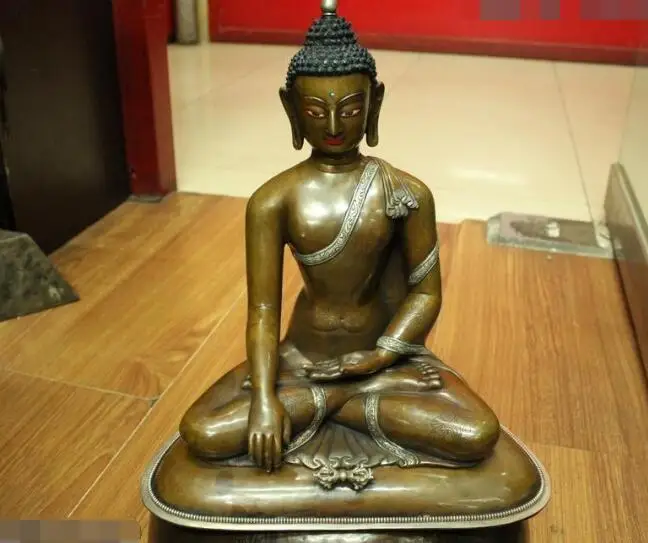 S6788 14"Tibet Buddhism Temple Folk Purple Bronze Silver sakyamuni Buddha Statue D0318
S6788 14"Tibet Buddhism Temple Folk Purple Bronze Silver sakyamuni Buddha Statue D0318