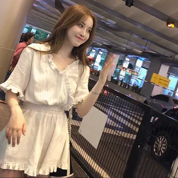 Women Ruffle Trim Wide Leg Romper 2019 Summer High Waist White Jumpsuit Casual Beach Playsuit
Women Ruffle Trim Wide Leg Romper 2019 Summer High Waist White Jumpsuit Casual Beach Playsuit