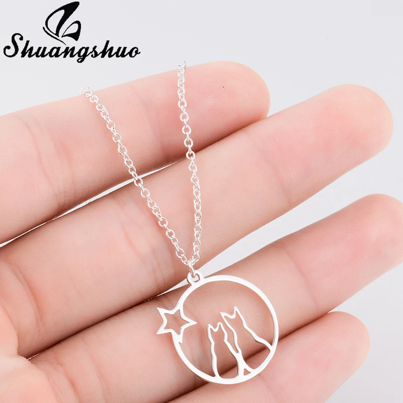 Shuangshuo New Origami Cat Necklace Women Necklaces & Pendants Animal Necklace Long Chain Star Necklaces Jewelry collier
Shuangshuo New Origami Cat Necklace Women Necklaces & Pendants Animal Necklace Long Chain Star Necklaces Jewelry collier