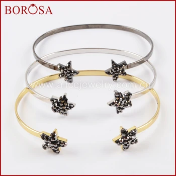 BOROSA High Quality Rhinestone Pave Crystal Double Star Drusy Druzy Bangles Bracelet Gems for Women Wholesale Jewelry JAB852
BOROSA High Quality Rhinestone Pave Crystal Double Star Drusy Druzy Bangles Bracelet Gems for Women Wholesale Jewelry JAB852
