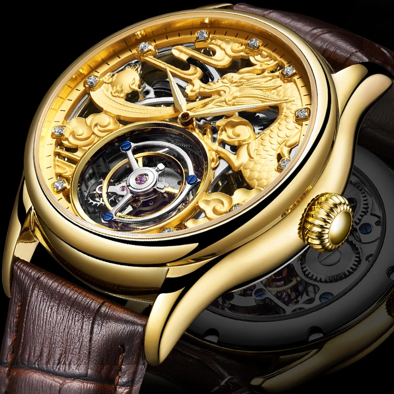 Tourbillon Mechanical Watch Men's Top Brand Watch Sapphire Mirror Original Manual Winding Hollow Movement Flying Dragon Watch
Tourbillon Mechanical Watch Men's Top Brand Watch Sapphire Mirror Original Manual Winding Hollow Movement Flying Dragon Watch