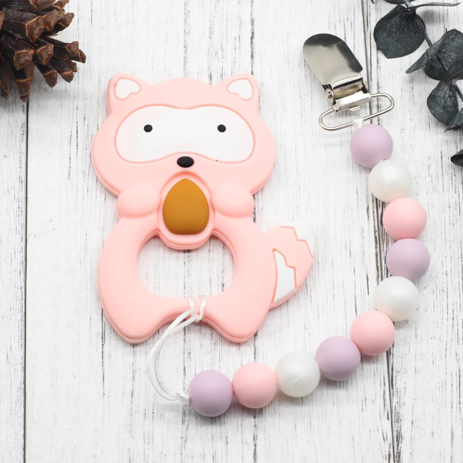 GLJ.CY Free shipping Silicone Raccoon Teething Pacifier Clip Raccoon Teether Toy Silicone Chew Teething Pacifier Clip
GLJ.CY Free shipping Silicone Raccoon Teething Pacifier Clip Raccoon Teether Toy Silicone Chew Teething Pacifier Clip