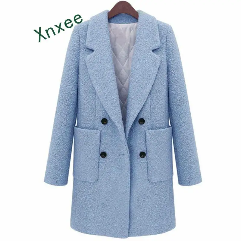 Xnxee осенне-зимнее шерстяное пальто, толстое Стеганое пальто большого размера для женщин, белая и синяя верхняя одежда с двойными пуговицами, шерстяное осеннее пальто с длинными рукавами
Xnxee осенне-зимнее шерстяное пальто, толстое Стеганое пальто большого размера для женщин, белая и синяя верхняя одежда с двойными пуговицами, шерстяное осеннее пальто с длинными рукавами