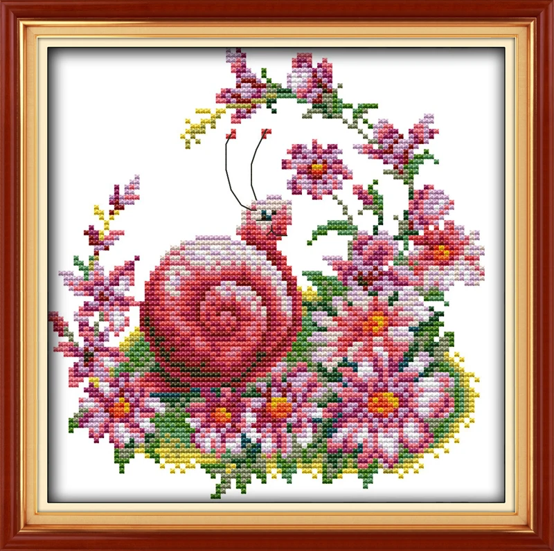 A snail and beautiful flowers Cross Stitch Kits Printed Canvas DMC Counted printed Cross-stitch set Embroidery Needlework Kit
A snail and beautiful flowers Cross Stitch Kits Printed Canvas DMC Counted printed Cross-stitch set Embroidery Needlework Kit