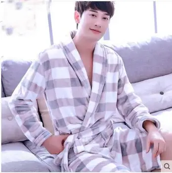 2018 Autumn Winter Robe Men Lounge Thicken Flannel Long-sleeve Bathrobes Coral Fleece Sleepwear Mens Winter Bathrobe
2018 Autumn Winter Robe Men Lounge Thicken Flannel Long-sleeve Bathrobes Coral Fleece Sleepwear Mens Winter Bathrobe