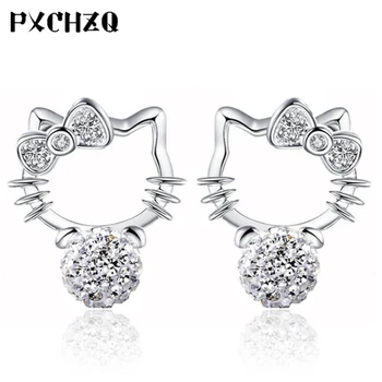 Hello Kitty earrings beautiful temperament Ms. Shambhala lovely lovely silver color jewelry upscale crystal ball full
Hello Kitty earrings beautiful temperament Ms. Shambhala lovely lovely silver color jewelry upscale crystal ball full