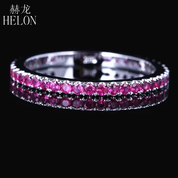 HELON Solid 14K White Gold Certified Round 0.8CT Genuine Natural Ruby Engagement Wedding Full Eternity Women Trendy Jewelry Ring
HELON Solid 14K White Gold Certified Round 0.8CT Genuine Natural Ruby Engagement Wedding Full Eternity Women Trendy Jewelry Ring