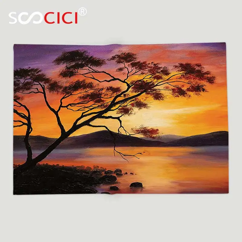 Custom Soft Fleece Throw Blanket Country Decor Picture of an Old Tree Bending Over the River with Mountain Landscape at Sunset
Custom Soft Fleece Throw Blanket Country Decor Picture of an Old Tree Bending Over the River with Mountain Landscape at Sunset