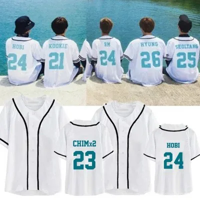 

kpop album baseball clothing men women summer concert song clothes Tshirt k-pop Bangtan Boys jin suga T shirt k pop Short sleeve