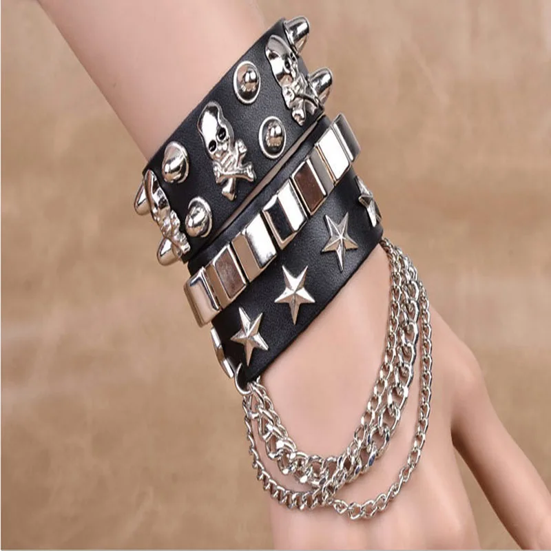 New Punk Gothic Faux Leather Rivet Stud Spike Bracelet Cuff Bangle Wristband leather bracelet
New Punk Gothic Faux Leather Rivet Stud Spike Bracelet Cuff Bangle Wristband leather bracelet