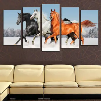 Part 5 panels without modern horses running in the snow HD Image Art Print On Canvas Painting The Wall of Home Decoration F/1780
Part 5 panels without modern horses running in the snow HD Image Art Print On Canvas Painting The Wall of Home Decoration F/1780