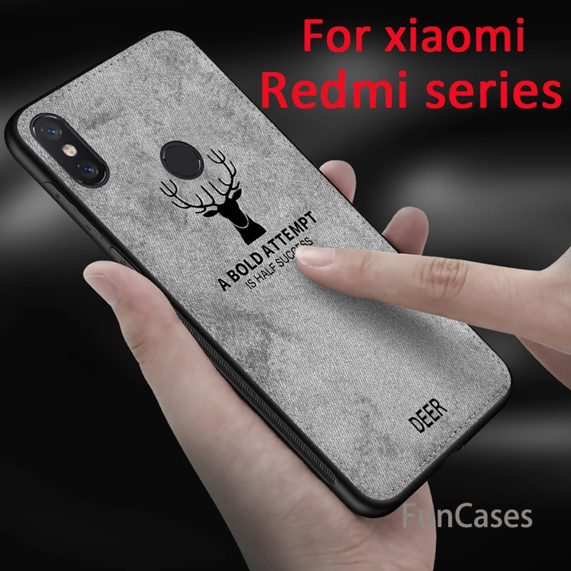 Противоударный тканевый чехол для телефона с оленем Xiao mi Red 6 6a note 5 Pro задняя