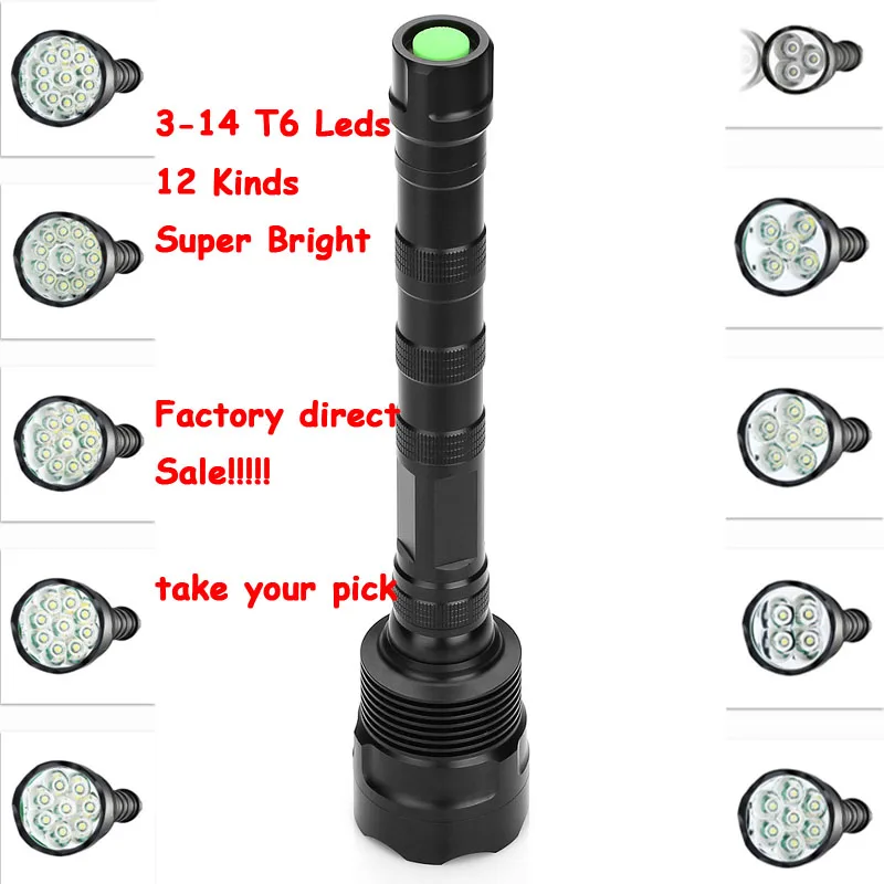 Суперъяркая Светодиодная лампа 3T6 3-14 T6 фонарь для охоты с 5 режимами 3x18650 -люмен