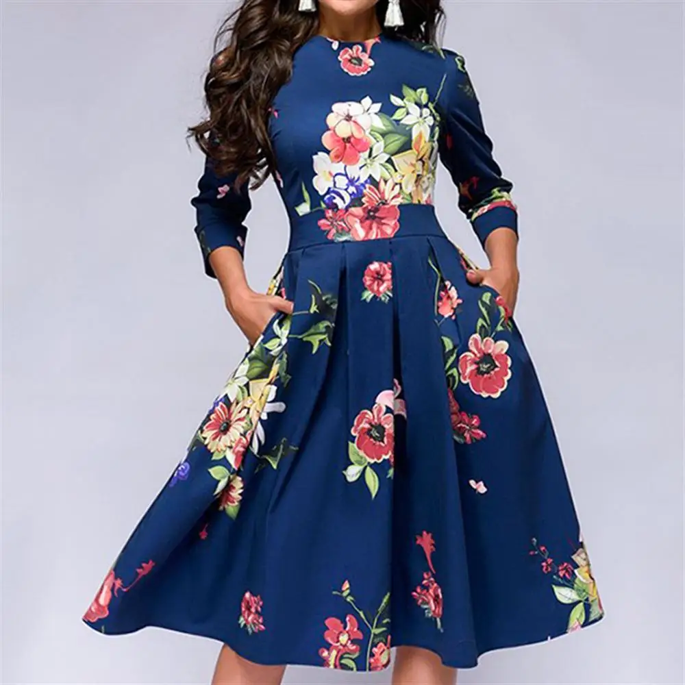 2019 New Women's Vintage Long Sleeve Round Neck Bohemia Floral Printed Chiffon Dress Casual High Waist Ruffle Dress
2019 New Women's Vintage Long Sleeve Round Neck Bohemia Floral Printed Chiffon Dress Casual High Waist Ruffle Dress