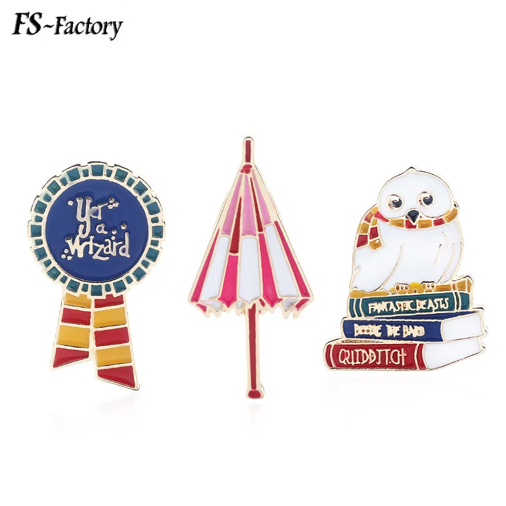 HP Potter Wizard Enamel Pins Brooches Hogwarts Owl Hedwig Umbrella Badge Brooch for Women Men Lapel Pin Jewelry Gift
HP Potter Wizard Enamel Pins Brooches Hogwarts Owl Hedwig Umbrella Badge Brooch for Women Men Lapel Pin Jewelry Gift