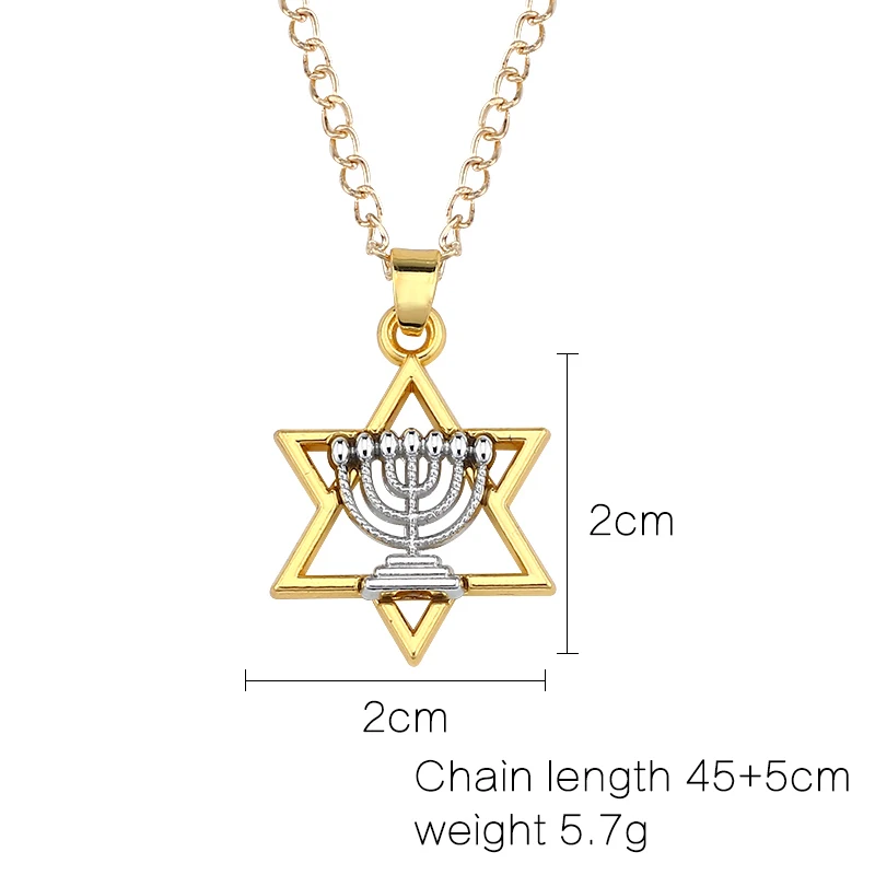 DIY-Six-Star-Pendant-For-Women-Libra-Necklace-Gold-Chain-Trendy-Candlestick-Enamel-Choker-Unisex-Necklaces