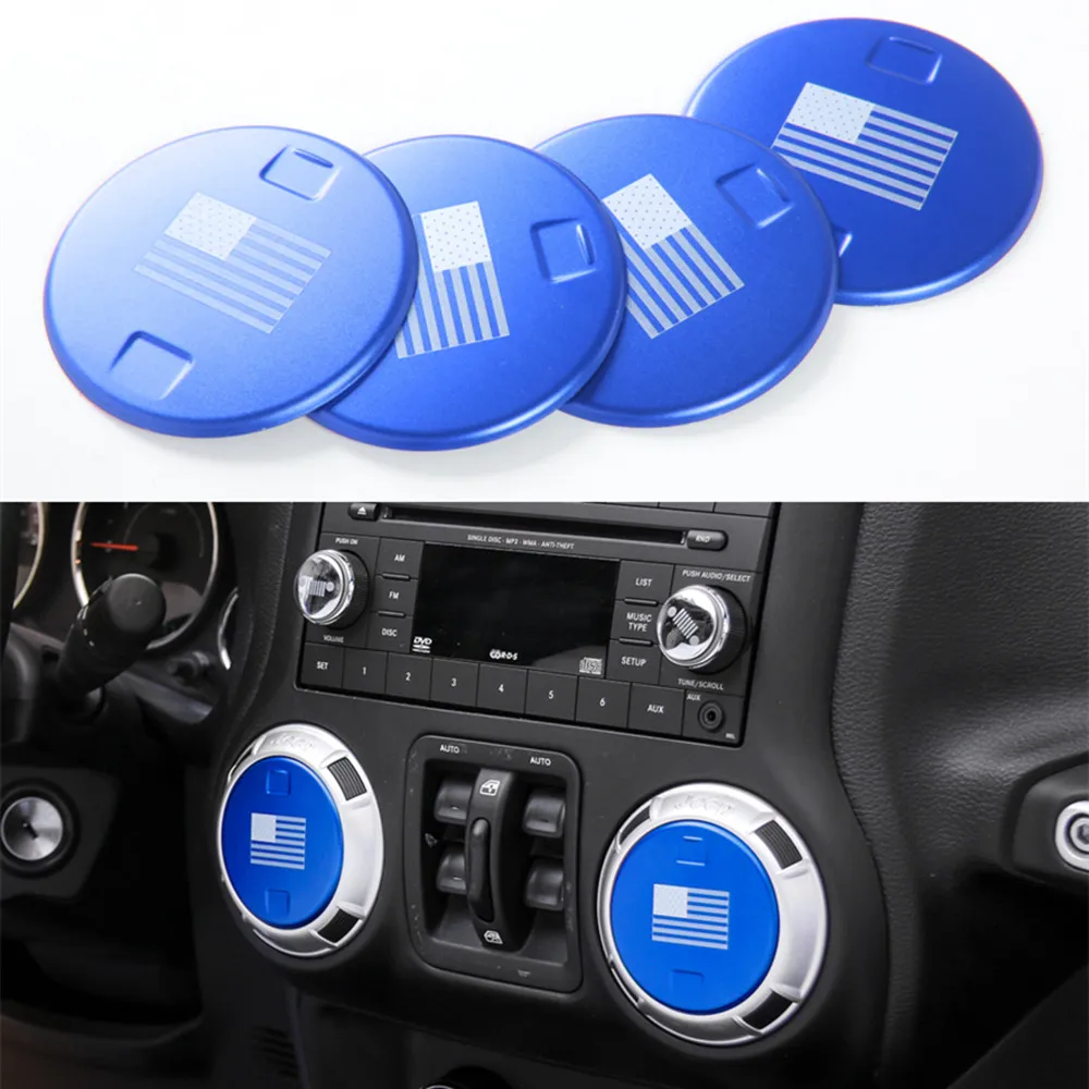 4Pcs American Flag Style Red Blue Interior Air Condition Outlet Vent Cover Trim for Jeep Wrangler JK JKU 2011-2016
4Pcs American Flag Style Red Blue Interior Air Condition Outlet Vent Cover Trim for Jeep Wrangler JK JKU 2011-2016