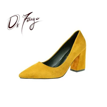 DRFARGO Women Shoes High Heels Stable Square Heel Summer Autumn Femme Chaussure Office Lady Dress Shoes Flock Pumps size 34-39
DRFARGO Women Shoes High Heels Stable Square Heel Summer Autumn Femme Chaussure Office Lady Dress Shoes Flock Pumps size 34-39