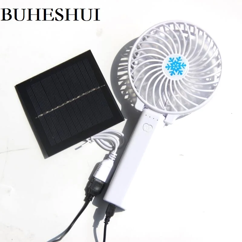 BUHESHUI 1W 5.5V Solar Powered Panel Fan For Home Office Outdoor Traveling Fishing Foldable Handheld Mini USB Power New | Электроника