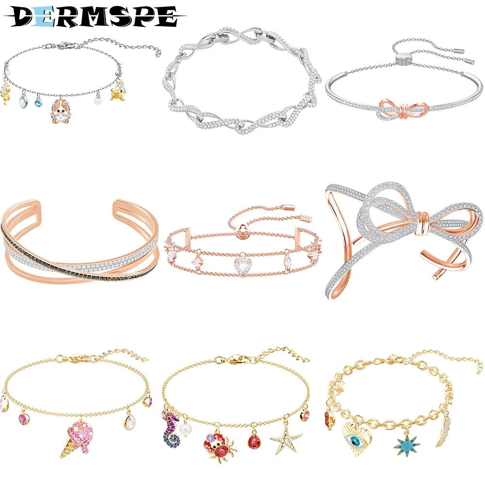 Swarovski New Bow and Rose Gold Two-tone Wide Bracelet Set with Zircon Bracelet Fashion Bracelet High Version 5461796 5462584
Swarovski New Bow and Rose Gold Two-tone Wide Bracelet Set with Zircon Bracelet Fashion Bracelet High Version 5461796 5462584