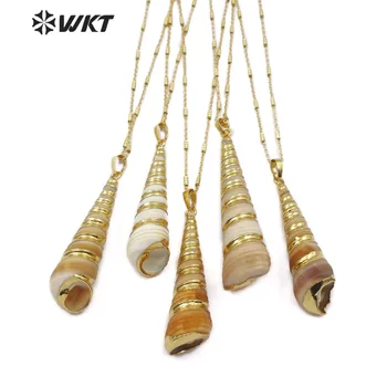 WT-JN074 Shell Necklace Brown&White Color Trumpet Shell With Gold Trim Pendant Summer Beach Jewelry Women Fashion Necklace
WT-JN074 Shell Necklace Brown&White Color Trumpet Shell With Gold Trim Pendant Summer Beach Jewelry Women Fashion Necklace