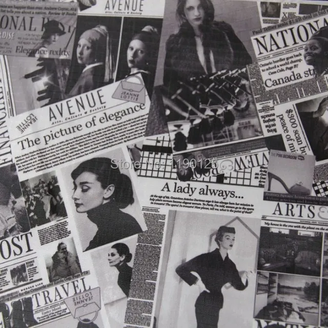 145cm*50cm Vintage Beauty Newspaper PVC Nylon Waterproof Sewing Patchwork Fabrics Handmade Sewing Cloth DIY Craft Home Textile
145cm*50cm Vintage Beauty Newspaper PVC Nylon Waterproof Sewing Patchwork Fabrics Handmade Sewing Cloth DIY Craft Home Textile