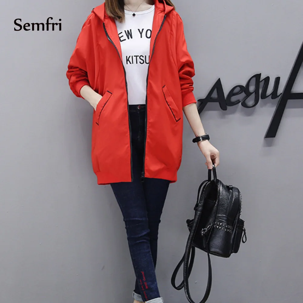 Semfri Autumn Windbreaker Women's Jacket Female Baseball Uniform Coats Long Loose Pockets Solid Long Coat Jacket 2019 Streetwear
Semfri Autumn Windbreaker Women's Jacket Female Baseball Uniform Coats Long Loose Pockets Solid Long Coat Jacket 2019 Streetwear