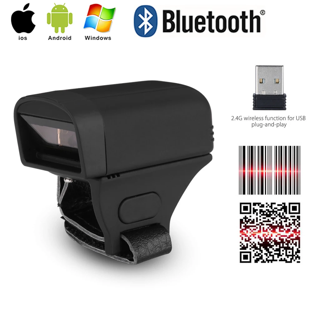 Finger Ring Wireless Bluetooth Barcode Scanner Laser Portable Reader Red Light CCD Bar Code Scanner for IOS Android Windows
Finger Ring Wireless Bluetooth Barcode Scanner Laser Portable Reader Red Light CCD Bar Code Scanner for IOS Android Windows