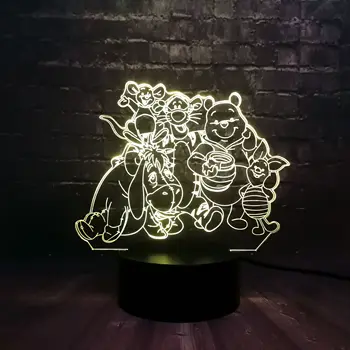 New 2019 3D LED Night light Bear Pig Tiger illusion kid USB lamp Sleep Light 7 Color Change USB Base battery Remote Control
New 2019 3D LED Night light Bear Pig Tiger illusion kid USB lamp Sleep Light 7 Color Change USB Base battery Remote Control
