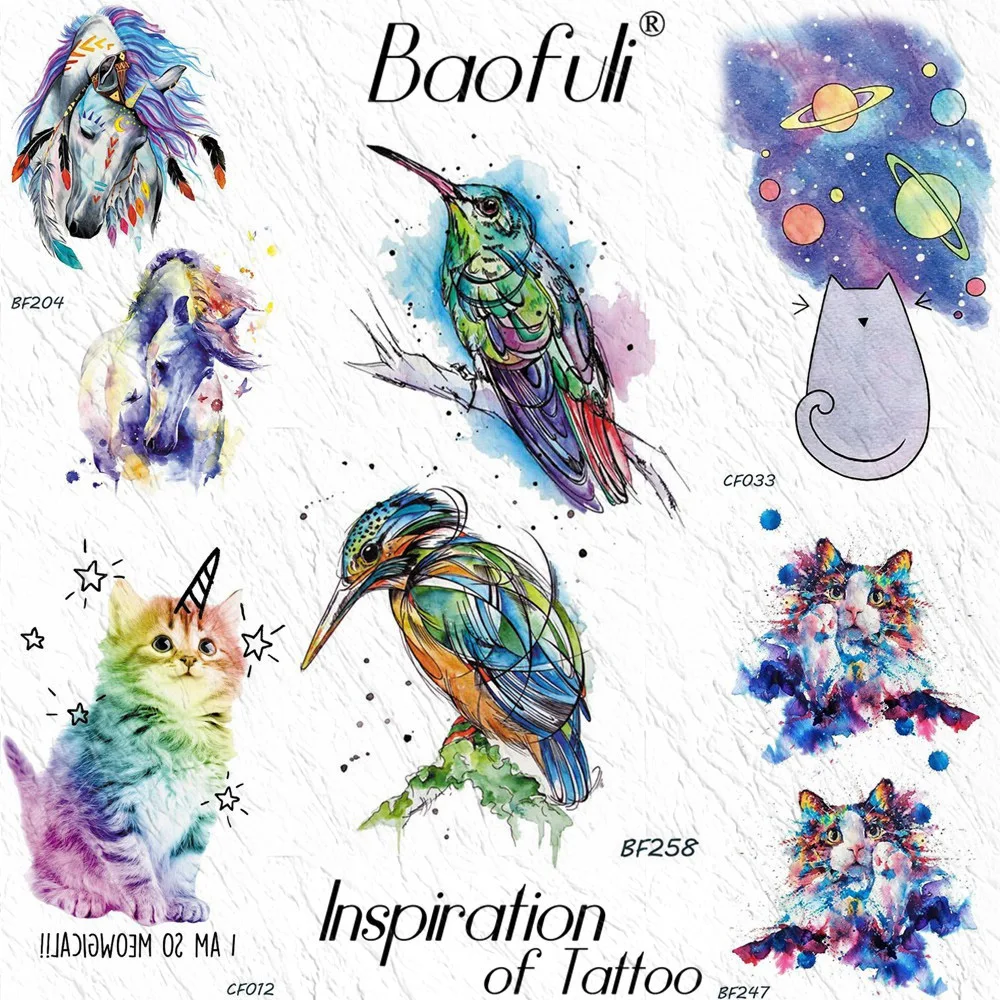 Watercolor Hummingbird Tattoo Temporary Unicorn Painting Tatoo Stickers Men Women Fun Cat Henna Body Art Waterproof Tattoo Paste
Watercolor Hummingbird Tattoo Temporary Unicorn Painting Tatoo Stickers Men Women Fun Cat Henna Body Art Waterproof Tattoo Paste