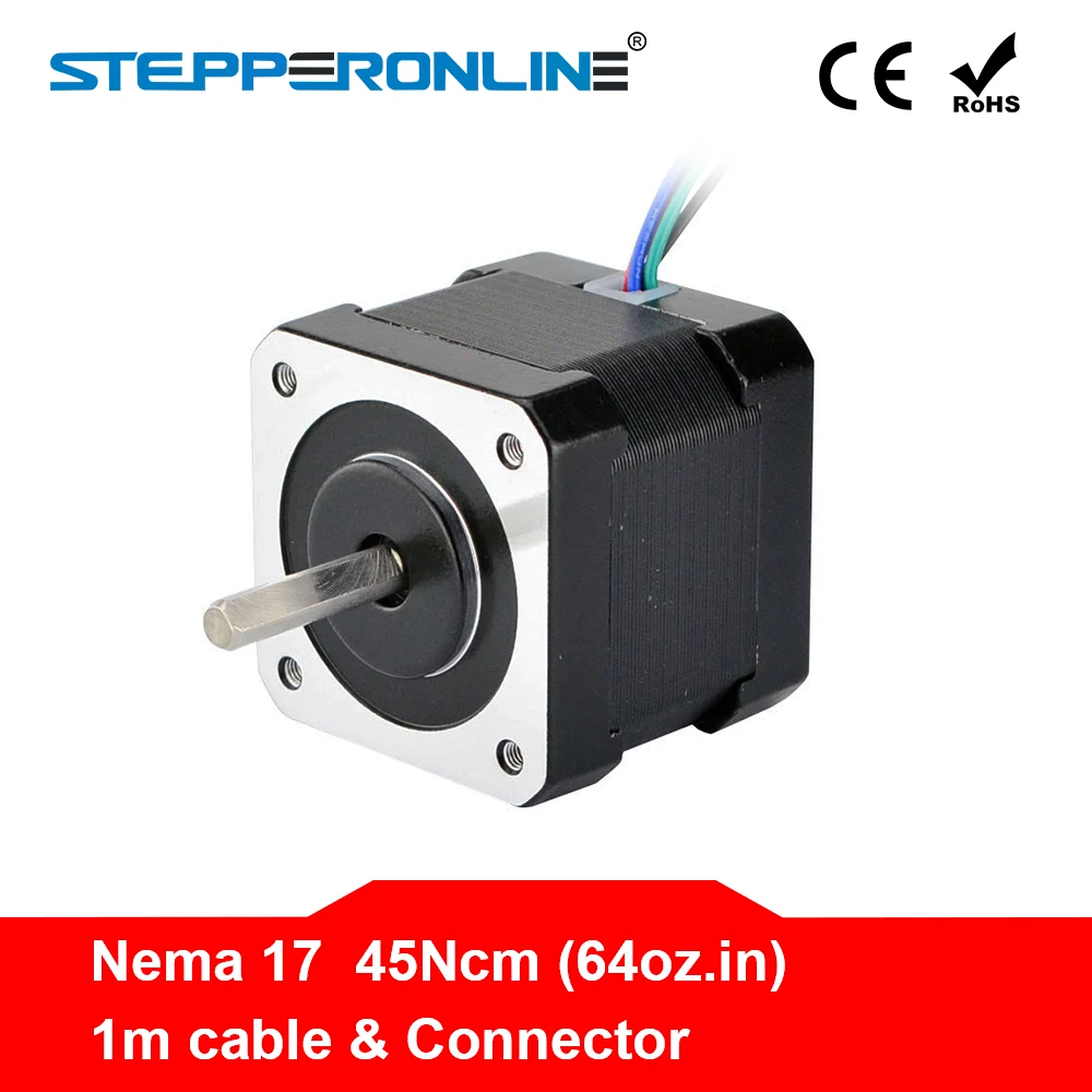 4 Lead Nema 17 Stepper Motor Nema 17 Motor 42BYGH 40mm 17HS4401 45Ncm(64oz.in) 1m Cable Step Motor For DIY CNC 3D Printer
4 Lead Nema 17 Stepper Motor Nema 17 Motor 42BYGH 40mm 17HS4401 45Ncm(64oz.in) 1m Cable Step Motor For DIY CNC 3D Printer