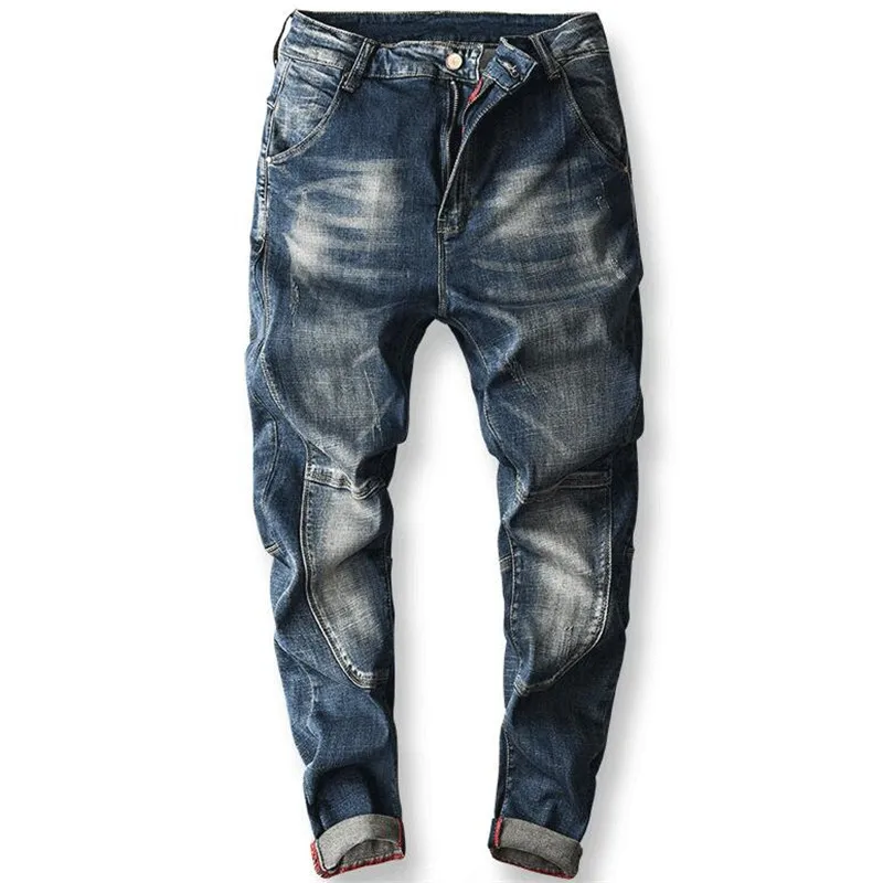 New High Street Fashion Classical Men Jogger Jeans Top Quality Loose Fit Harem Pants Blue Color Cotton Punk Pants Hip Hop Jeans
New High Street Fashion Classical Men Jogger Jeans Top Quality Loose Fit Harem Pants Blue Color Cotton Punk Pants Hip Hop Jeans