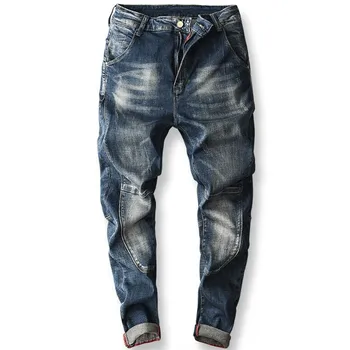 New High Street Fashion Classical Men Jogger Jeans Top Quality Loose Fit Harem Pants Blue Color Cotton Punk Pants Hip Hop Jeans
New High Street Fashion Classical Men Jogger Jeans Top Quality Loose Fit Harem Pants Blue Color Cotton Punk Pants Hip Hop Jeans