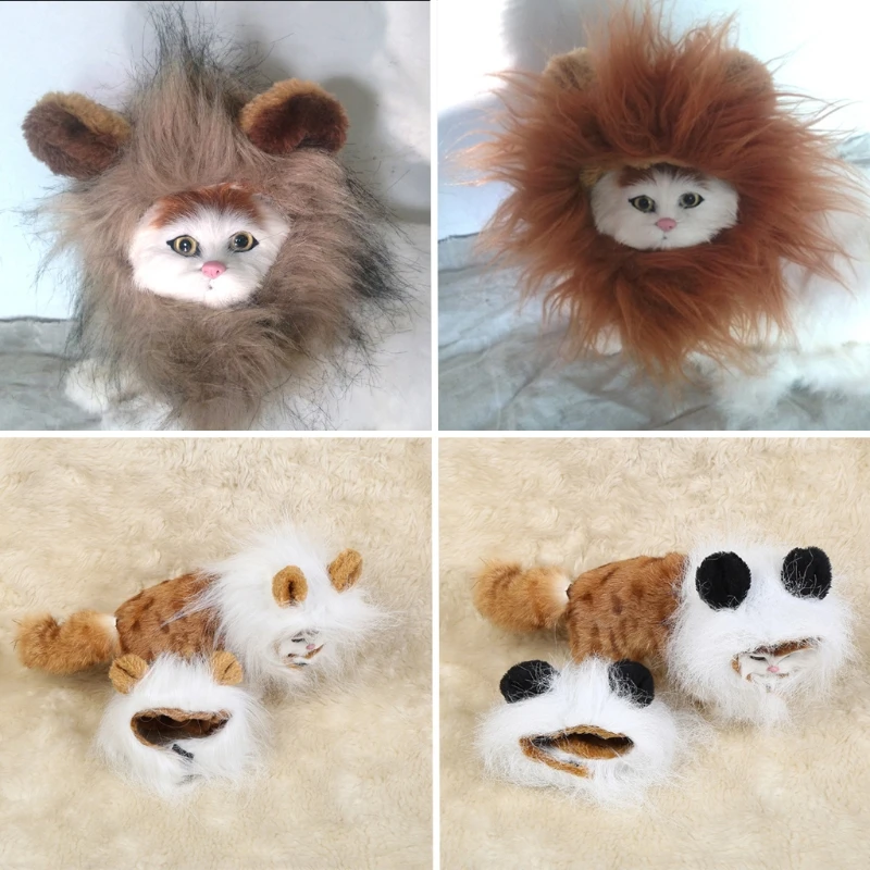 Pet Costume Cosplay Lion Mane Wig Cap Hat for Cat Halloween Xmas Clothes Fancy Dress with Ears Autumn Winte
Pet Costume Cosplay Lion Mane Wig Cap Hat for Cat Halloween Xmas Clothes Fancy Dress with Ears Autumn Winte