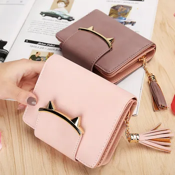 eTya New Fashion Women Tassel PU Leather Wallet Female Cute Cat Clutch Wallets Short Card Holder Purses Coin Bags
eTya New Fashion Women Tassel PU Leather Wallet Female Cute Cat Clutch Wallets Short Card Holder Purses Coin Bags