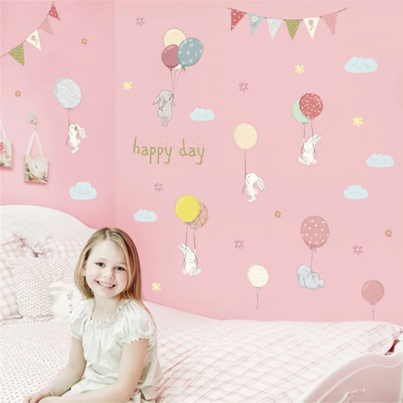 Cute Bunny Playing Balloon Wall Stickers Kids Girls Room Decoration Animal Rabbit Mural Art Diy Pvc Safari Wall Decal Home Decor
Cute Bunny Playing Balloon Wall Stickers Kids Girls Room Decoration Animal Rabbit Mural Art Diy Pvc Safari Wall Decal Home Decor