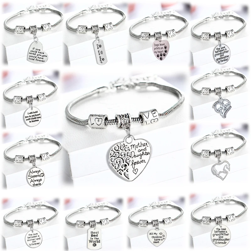 Love Heart Bracelet For Women Men Sister Mother Father Grandma Gifts Charm Bracelet Teacher Jewelry Family Mom Best Friends Gift
Love Heart Bracelet For Women Men Sister Mother Father Grandma Gifts Charm Bracelet Teacher Jewelry Family Mom Best Friends Gift