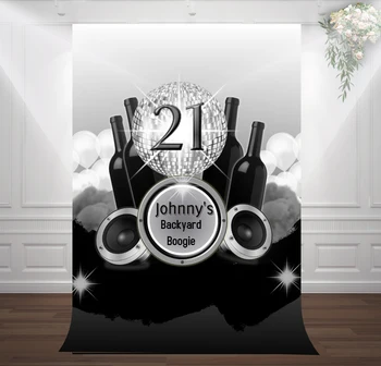 HUAYI black bottle backyard boogie 21 years old photography backdrop background for birthday party sm-086
HUAYI black bottle backyard boogie 21 years old photography backdrop background for birthday party sm-086
