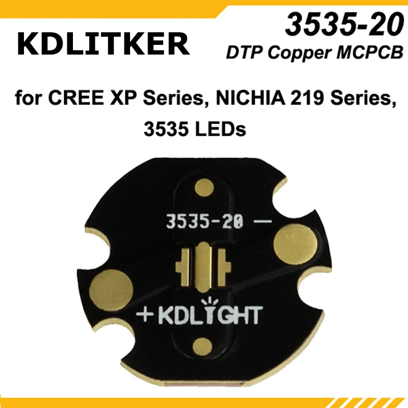 KDLITKER 3535-16 / 3535-20 DTP Copper MCPCB for Cree XP Series / Nichia 219 Series / 3535 LEDs ( 5 pcs )
KDLITKER 3535-16 / 3535-20 DTP Copper MCPCB for Cree XP Series / Nichia 219 Series / 3535 LEDs ( 5 pcs )