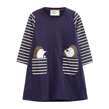 Girls Dress with cartoon hedgehog Applique Long Sleeve Princess Dress autumn Kids Party Dresses Baby Girl striped Clothes
Girls Dress with cartoon hedgehog Applique Long Sleeve Princess Dress autumn Kids Party Dresses Baby Girl striped Clothes