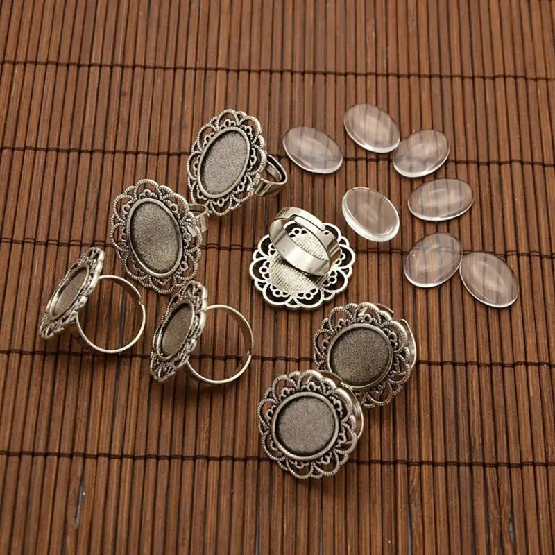 10 Sets/Bag Ring Holder + Stone DIY Jewelry Making Tools Tray Model Vintage Charms Women Lady Handmade Crafts Epoxy Resin
10 Sets/Bag Ring Holder + Stone DIY Jewelry Making Tools Tray Model Vintage Charms Women Lady Handmade Crafts Epoxy Resin