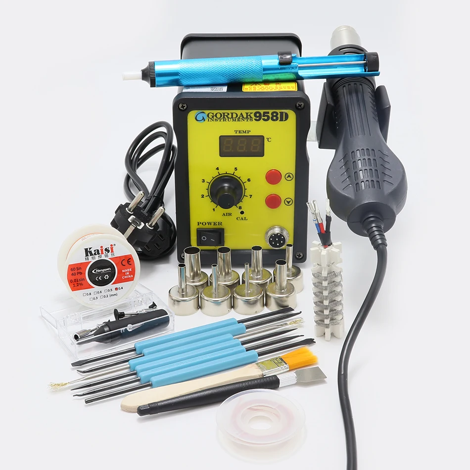 GORDAK 958D anti-static 220V 450W soldering station heat gun for SMD repair rework station lead-free desoldering station
GORDAK 958D anti-static 220V 450W soldering station heat gun for SMD repair rework station lead-free desoldering station
