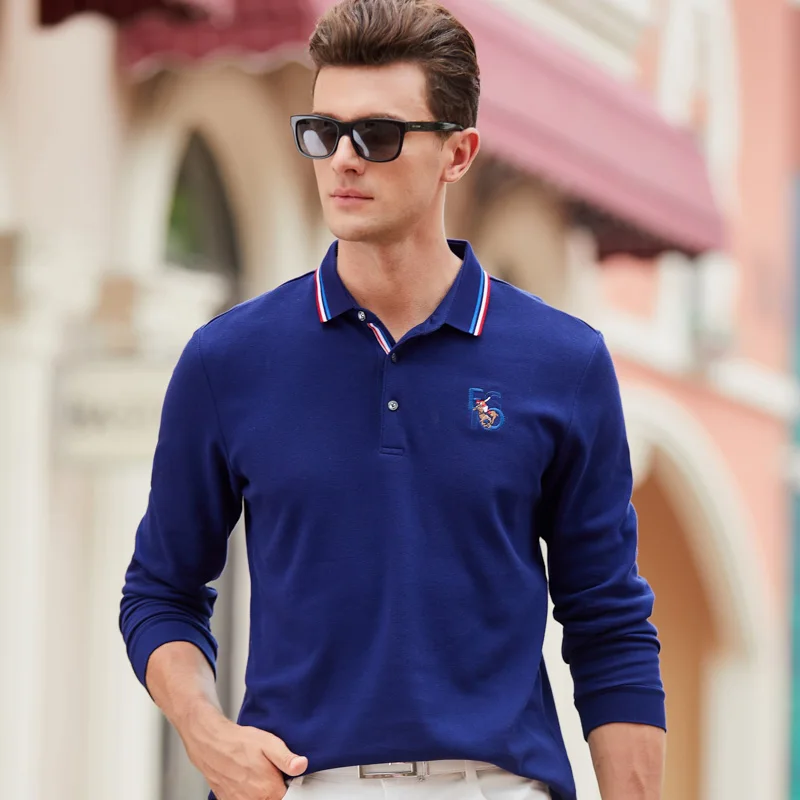 High Quality Solid Color 3D Embroidery Polos Business Casual Polos shirts Men Long sleeve polo shirt 2019 new men's Polos 8893
High Quality Solid Color 3D Embroidery Polos Business Casual Polos shirts Men Long sleeve polo shirt 2019 new men's Polos 8893