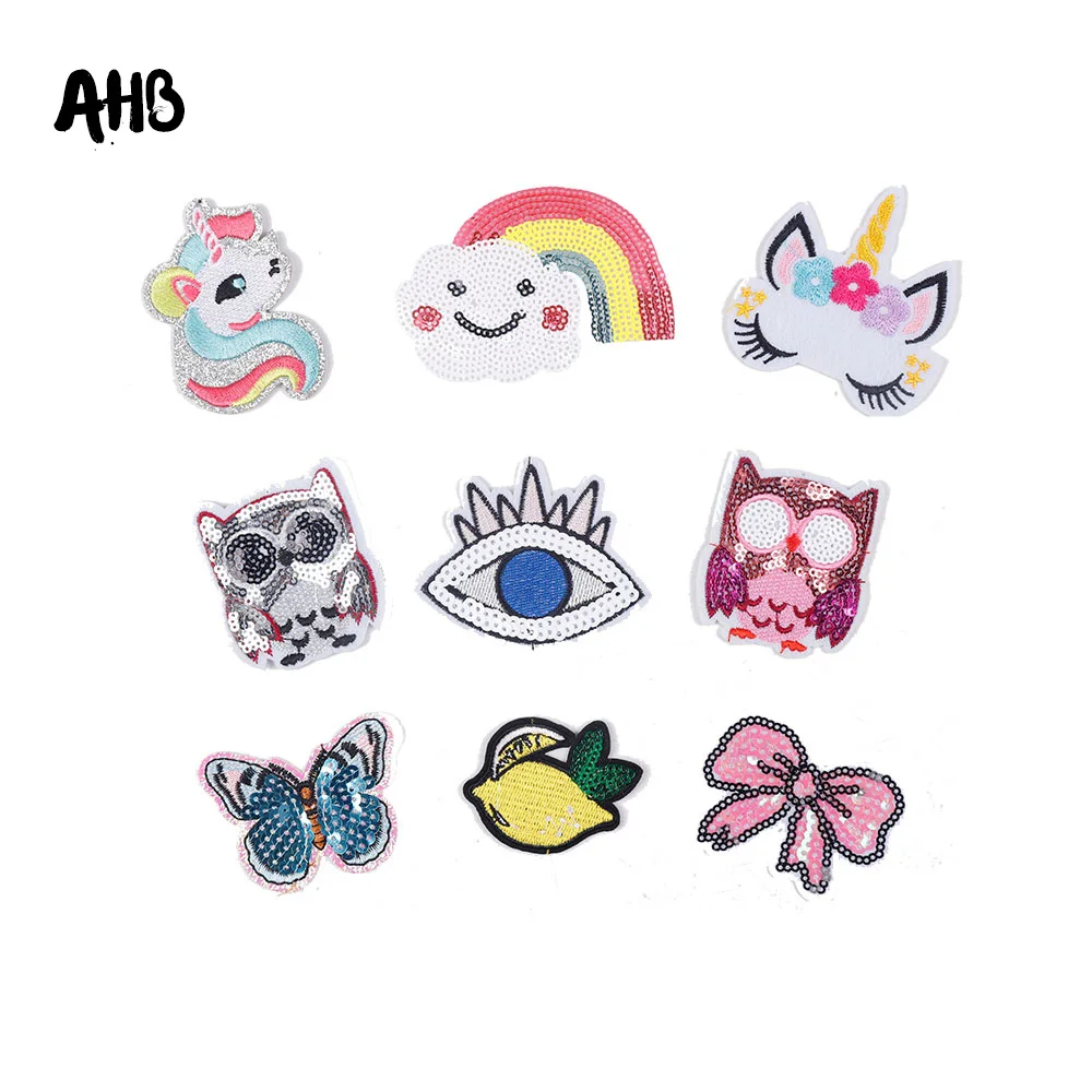 AHB 5pcs Sequin Glitter Embroidery Patch Monocerus Owl Rainbow Pattern DIY Handmade Material Decorations for Clothes
AHB 5pcs Sequin Glitter Embroidery Patch Monocerus Owl Rainbow Pattern DIY Handmade Material Decorations for Clothes
