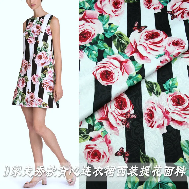 DG new spring and autumn winter pollen, rose stripe printed fabric, handmade DIY dress, Qipao cloth
DG new spring and autumn winter pollen, rose stripe printed fabric, handmade DIY dress, Qipao cloth
