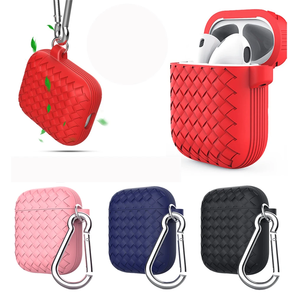 4 Colors Braid Soft Silicone Case Shockproof Cover Skin Keychain Buckle For Apple AirPods Wireless Earphone Case For AirPods
4 Colors Braid Soft Silicone Case Shockproof Cover Skin Keychain Buckle For Apple AirPods Wireless Earphone Case For AirPods