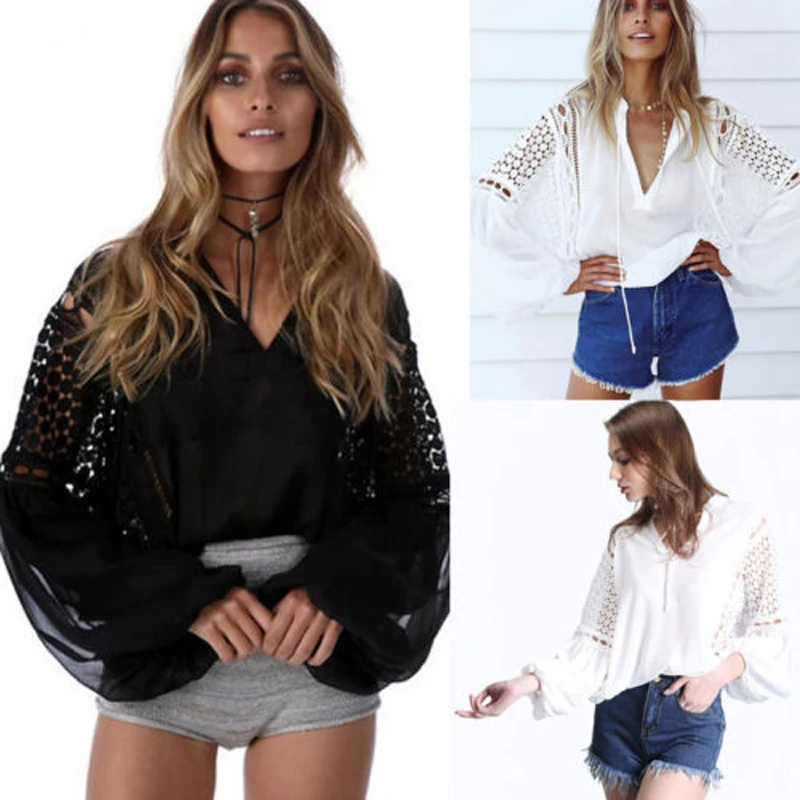 Fashion Brief Casual Newly Spring Summer Lantern Sleeve Shirt Women O-Neck Hollow Out Loose Tops 2 Style
Fashion Brief Casual Newly Spring Summer Lantern Sleeve Shirt Women O-Neck Hollow Out Loose Tops 2 Style