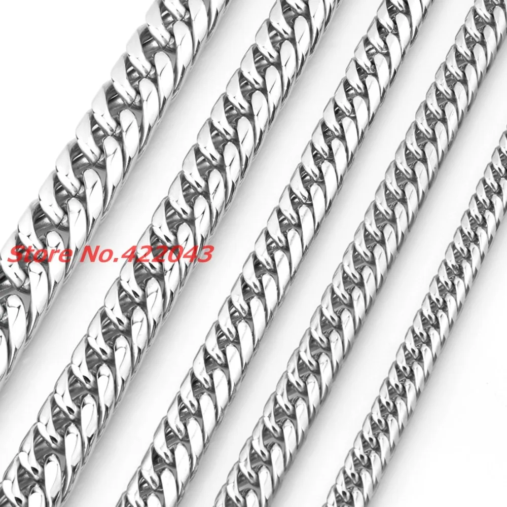 7-40" 9/11/13/16/19MM Heavy Silver Stainless Steel Men's Curb Cuban Chain Necklace Bracelet, New Arrived Jewelry For Males Gift
7-40" 9/11/13/16/19MM Heavy Silver Stainless Steel Men's Curb Cuban Chain Necklace Bracelet, New Arrived Jewelry For Males Gift